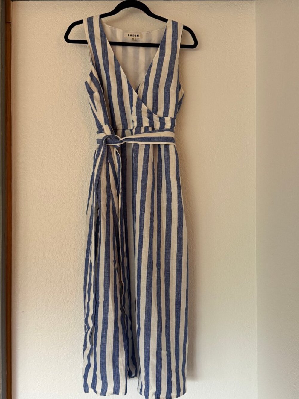 Boden Linen Blend Wrap Dress